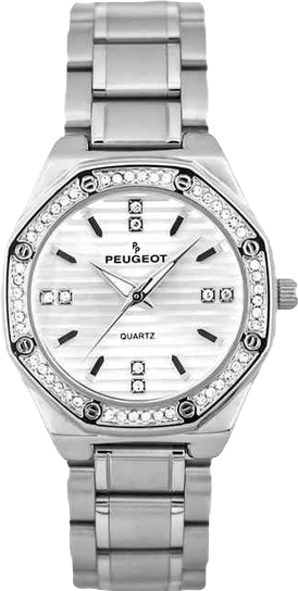 Women's 32mm Hex Shape Silver Bracelet Watch