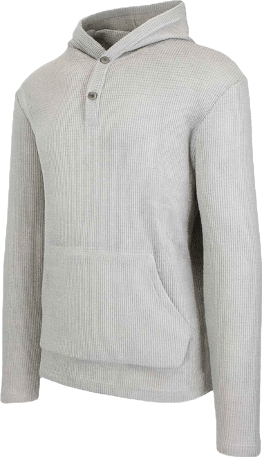 Men's Regular-Fit Waffle Knit Thermal Henley Hoodie