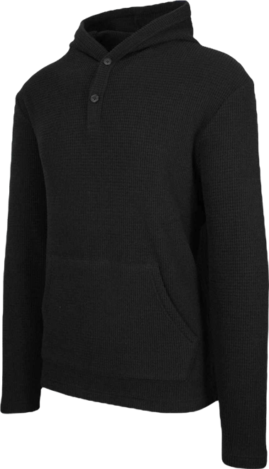Men's Regular-Fit Waffle Knit Thermal Henley Hoodie