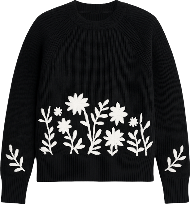 Women's Embroidered Crewneck Sweater, Macy's Exclusive