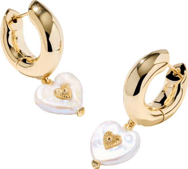 Gold Plated Sasha Heart Huggie Earrings