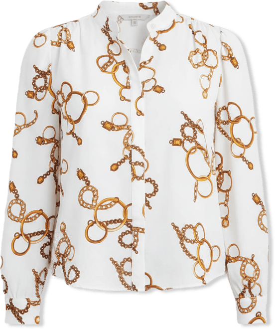 Women's Printed Button-Front Blouse