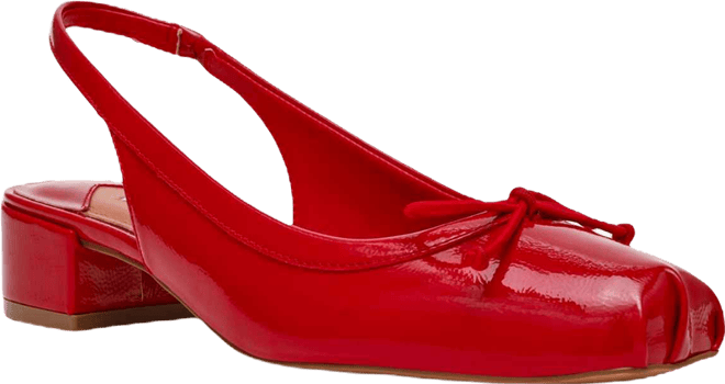 Women's Slingback Block-Heel Ballet Pumps