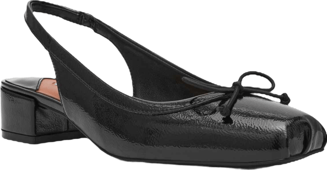 Women's Slingback Block-Heel Ballet Pumps