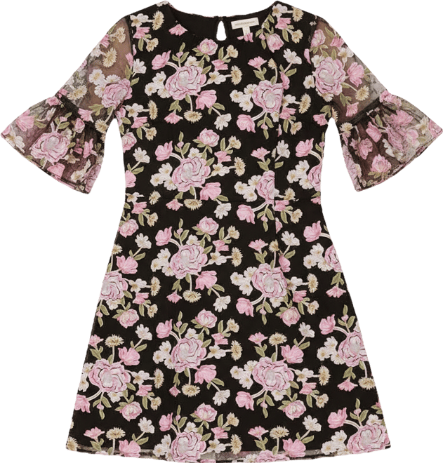 Women's Embroidered A-Line Short Dress