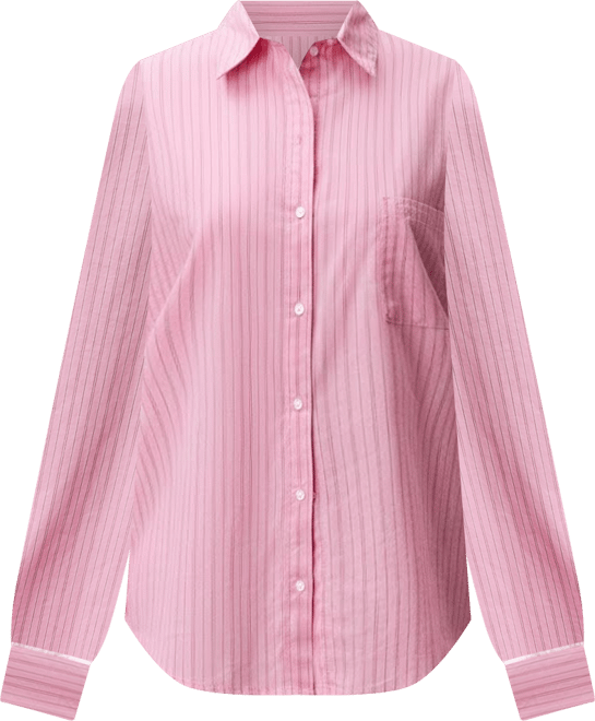 Women's Poplin V-Day Button-Down Pajama Shirt