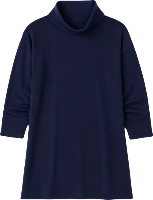 Women's Drapey Funnel-Neck Relaxed Tunic