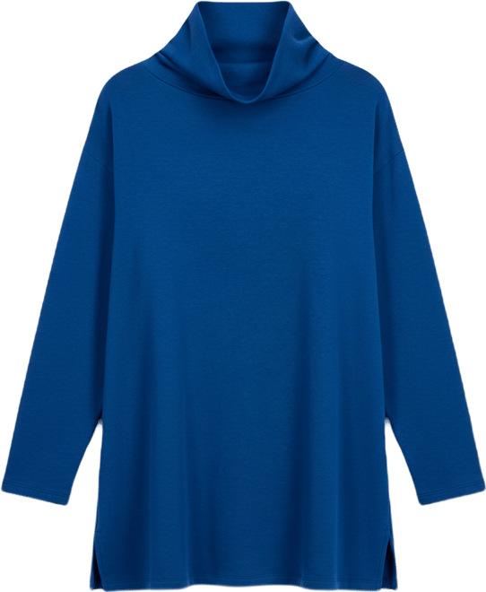 Women's Drapey Funnel-Neck Relaxed Tunic