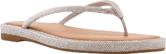 Women's Aaliyah Rhinestone Thong Flat Sandals