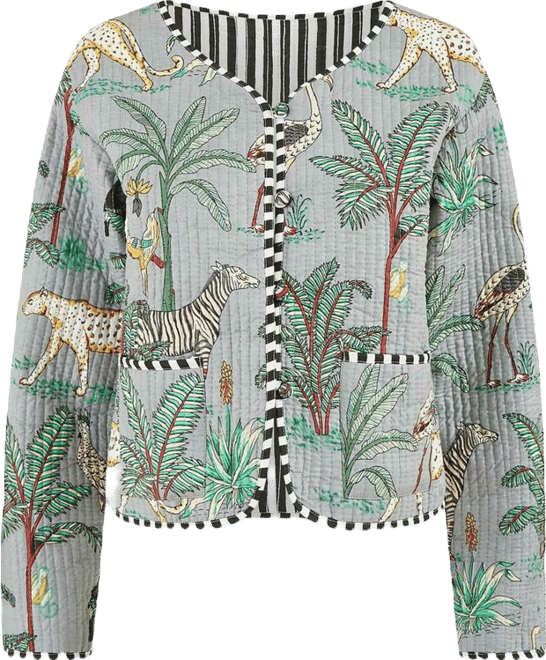 Women's Animal Reversible Cropped Quilted Jacket