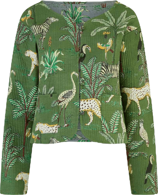 Women's Animal Reversible Cropped Quilted Jacket