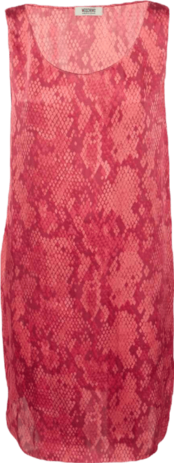 Women's Cheap And Chic Red Printed Satin Sleeveless Short Dress