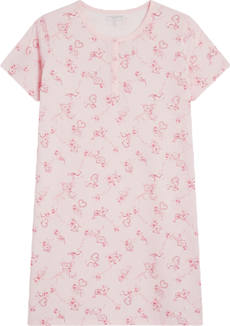 Women's Cotton Printed Henley Sleepshirt, Created for Macy's