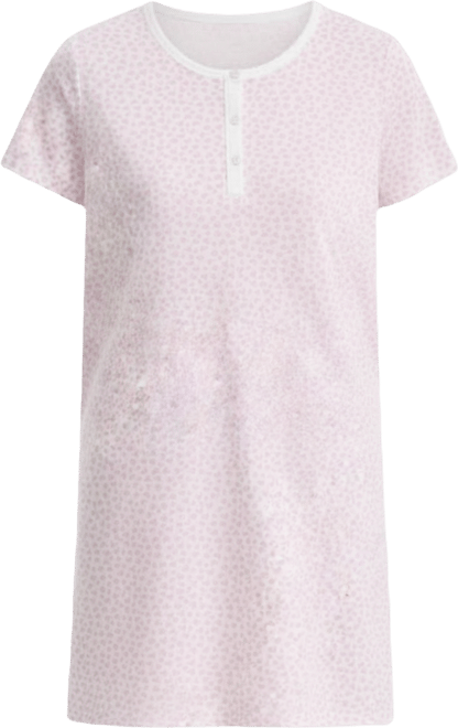 Women's Cotton Printed Henley Sleepshirt, Created for Macy's