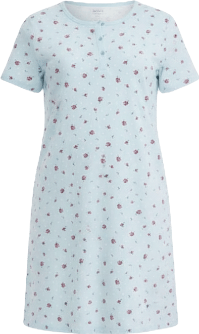 Women's Cotton Printed Henley Sleepshirt, Created for Macy's