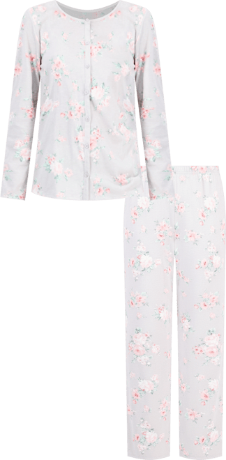Women's Cotton Printed Button-Front Pajama Set, Exclusively at Macy's