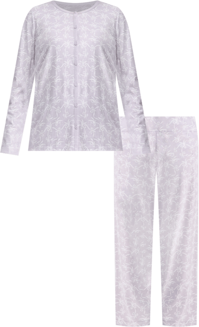 Women's Cotton Printed Button-Front Pajama Set, Exclusively at Macy's