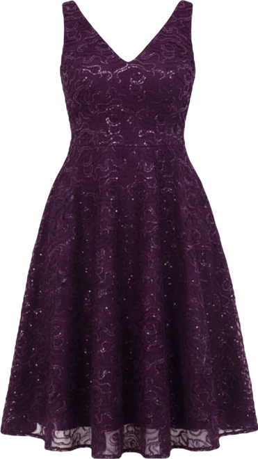 Women's Sequin Soutache Sleeveless A-Line Dress