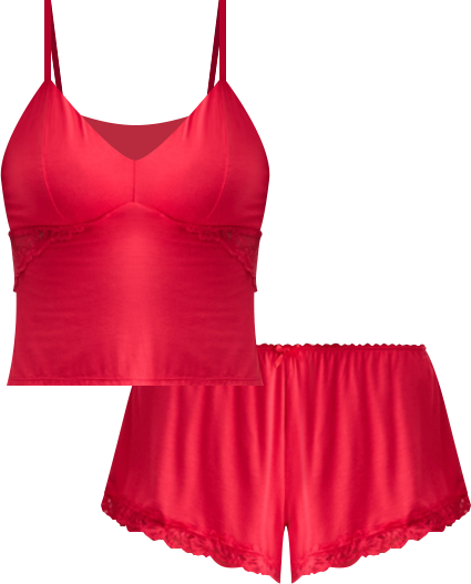 Women's Knit Lace-Trim Short Pajama Set, Exclusively at Macy's