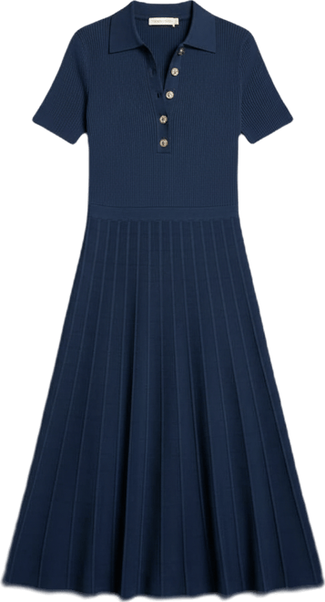 Michael  Women's Polo Collar Short-Sleeve Midi Dress