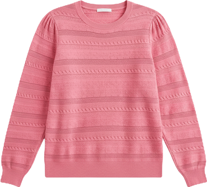 Plus Size Pointelle Crewneck Sweater, Macy's Exclusive