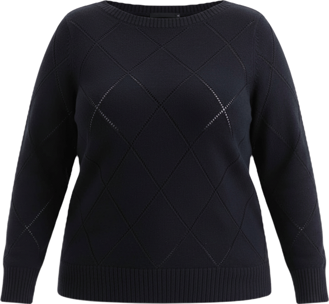 Plus Size Pointelle Boat-Neck Sweater, Macy's Exclusive