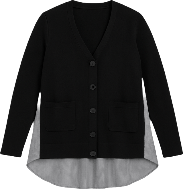 Women's Plus Size Ray Mix Media Button Sweater