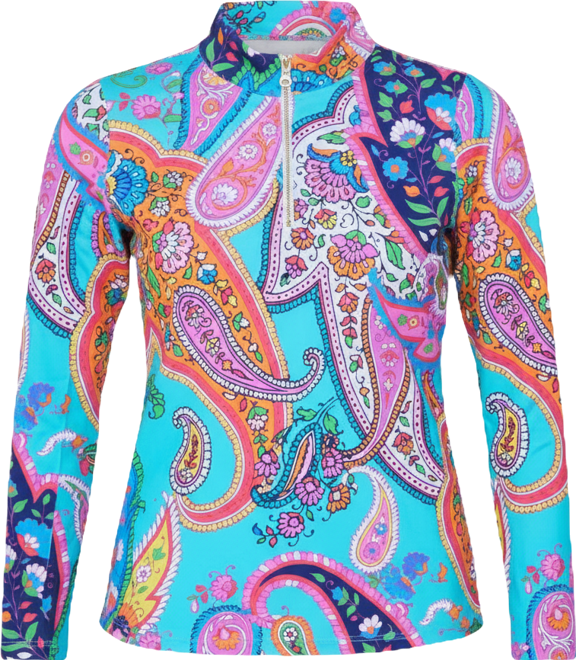 G Lifestyle Women Long Sleeve Mock Neck Top