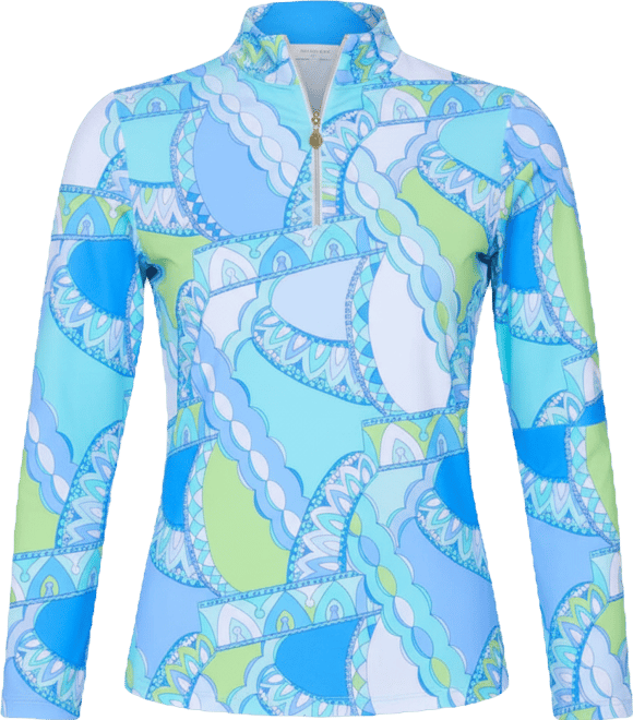 G Lifestyle Women Long Sleeve Mock Neck Top