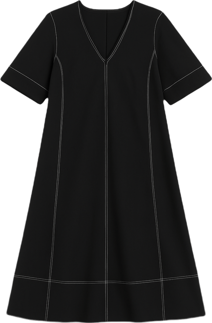 ganni a line dress Ganni Black Cotton A-line Dress  Quattro Tizi
