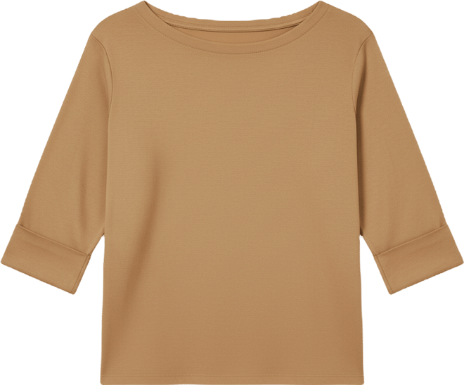 Plus Size Cotton-Blend Boatneck Top
