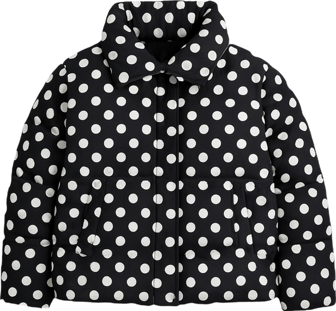 Trendy Plus Size Polka-Dot Puffer Jacket, Macy's Exclusive