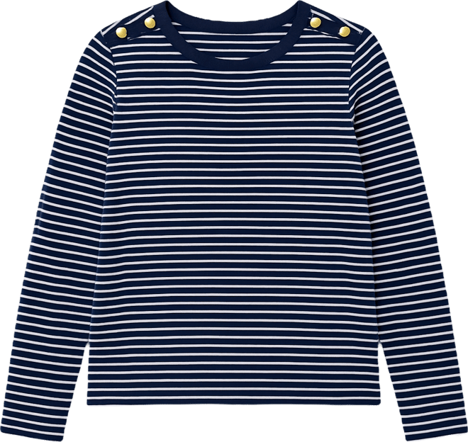 Trendy Plus Size Striped Button-Shoulder Long-Sleeve T-Shirt, Macy's Exclusive