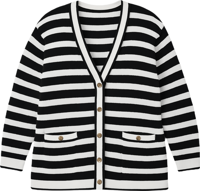 Plus Size V-Neck Button Front Cardigan