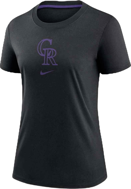 Women's Black Colorado Rockies Authentic Collection Early Work Tri-Blend T-Shirt