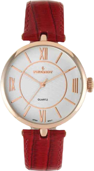 Women's Rose Gold 38mm Watch T-Bar Dress Red Leather Strap