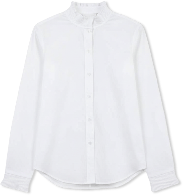 Women's Pleated-Trim Button-Down Shirt
