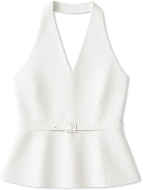 Women's Harry Suiting Belted Halter V-Neck Top
