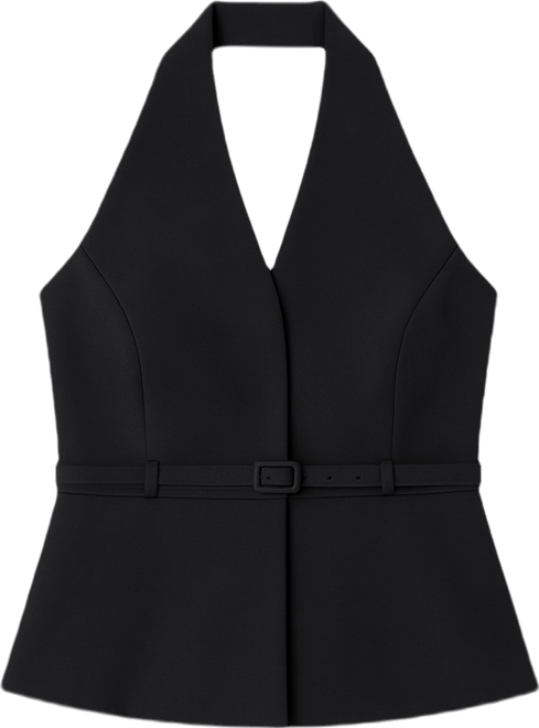 Women's Harry Suiting Belted Halter V-Neck Top