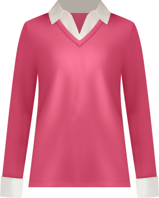 Petite Long-Sleeve Collared Top