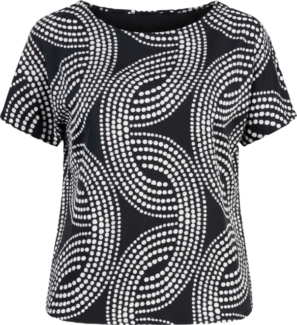 Women's Printed Bateau-Neck Short-Sleeve Top