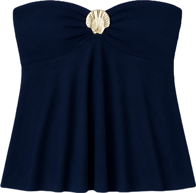 Juniors' Textured Strapless Top with Hardware