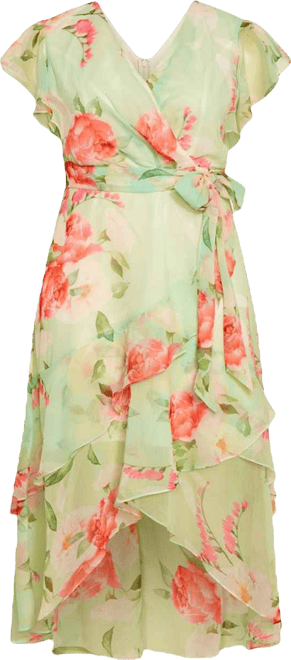 Plus Size Flirty Tier Print Maxi Dress
