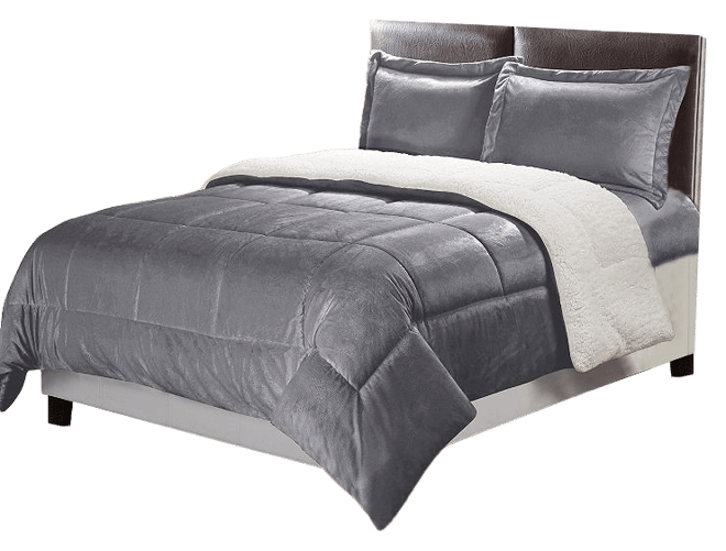 Kohl's ultra plush reversible micromink & sherpa fleece comforter set sale