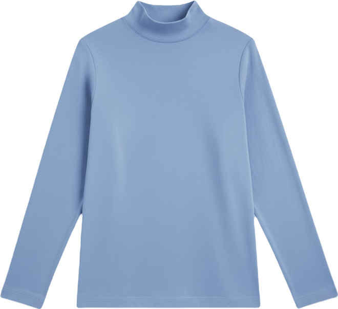Women's Cotton Mock-Neck Long-Sleeve Tee, Created for Macy's