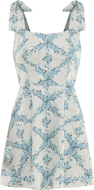 Juniors' Floral-Print Tie-Strap Dress