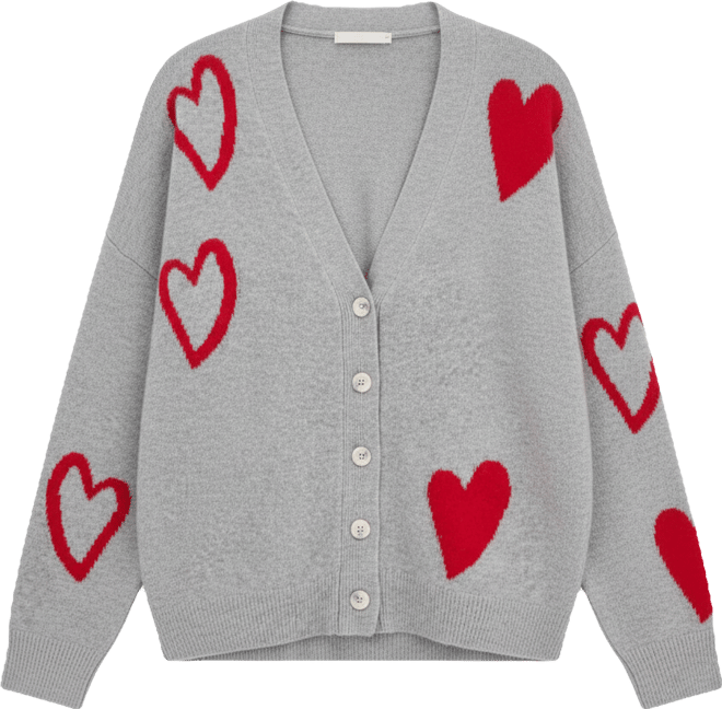 Trendy Plus Size Heart Intarsia-Knit Cardigan, Macy's Exclusive