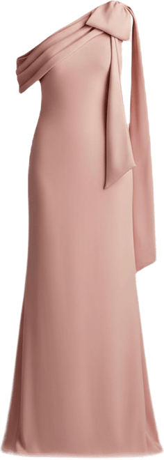 Women's Cassia Bow-Shoulder Crepe Gown