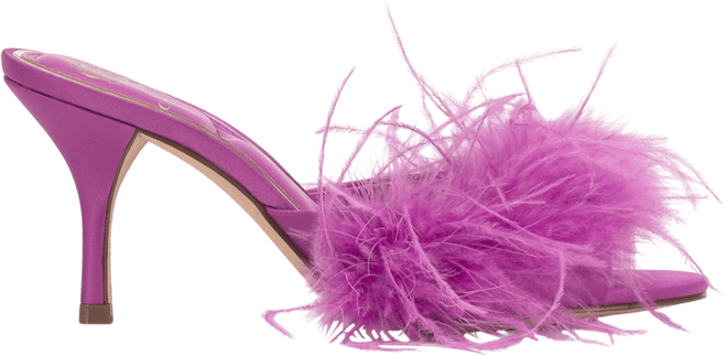 Women's Paelly High-Heel Feathered Dress Mules