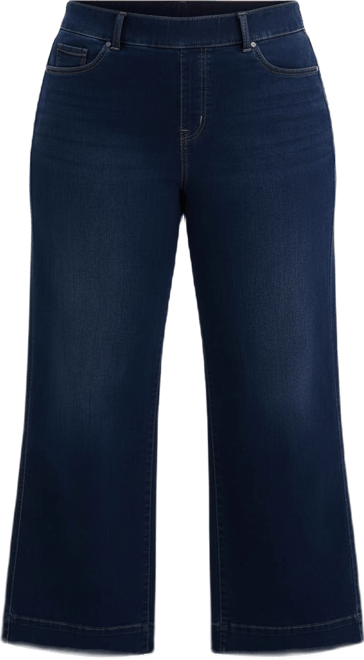 Plus Size Pull-On Shaping High-Rise Wide-Leg Jeans, Macy's Exclusive